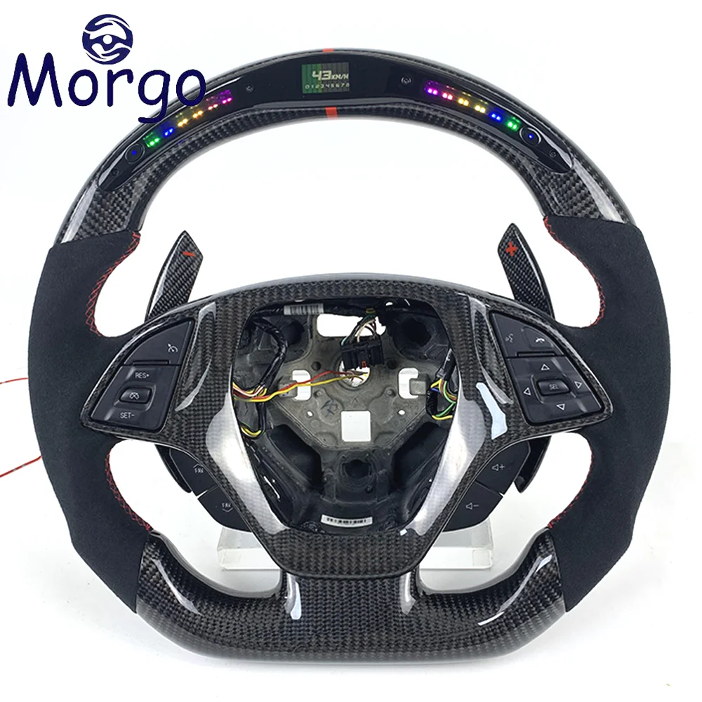 Hot selling car interior accessories for Corvette professional customized carbon fiber steering wheel for C5 C6 C7 C8 full range