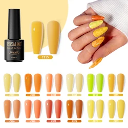 ROSALIND Yellow Series Nail Polish with Crackle Gel Nail Lacquer UV Varnish Hybrid Semi Permanent Base Top Coat Nail Art Design