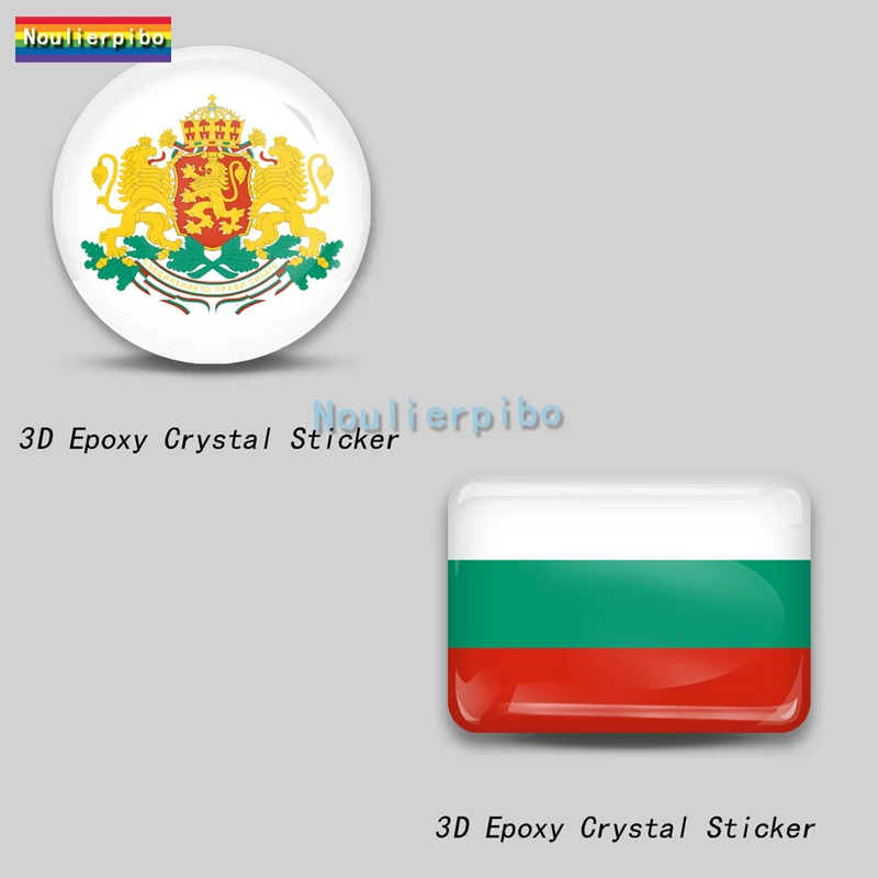 

3D Car Sticker Bulgaria Flag National Emblem Car Bumper Window Motorcycle Vinyl Waterproof epoxy resin dome sticker