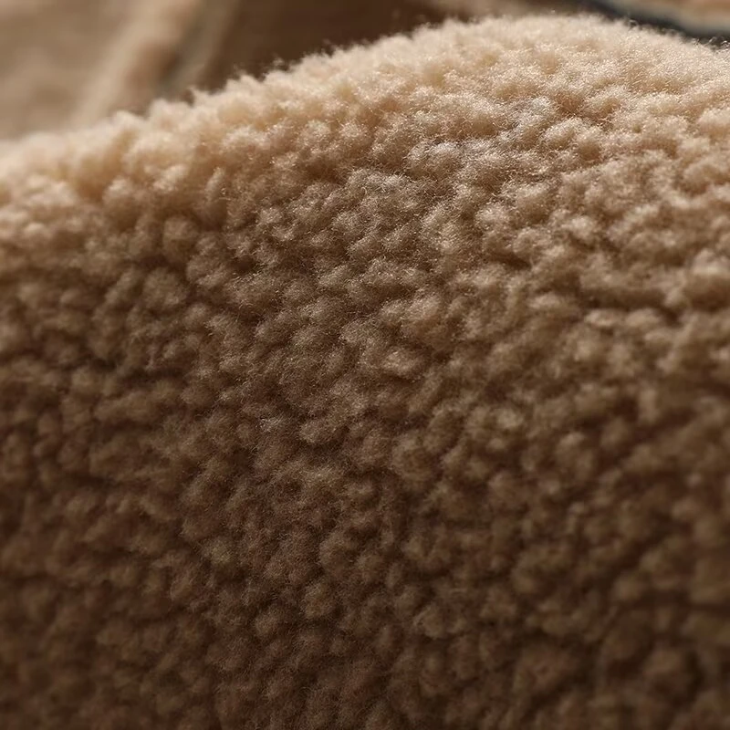 KEYANKETIAN Winter New Women's Round Neck Zipper Curled Edge Splicing Long Sleeve Fleece Imitation Leather Jacket Women Coat