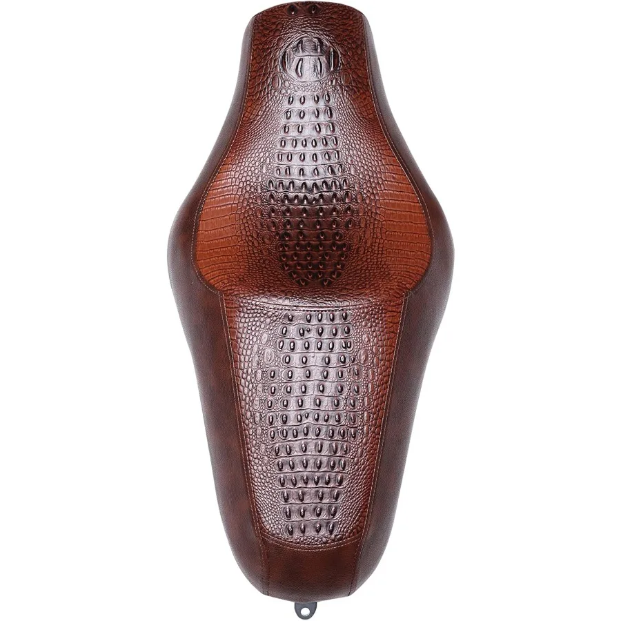 Motorcycle Driver Passenger Seat 2 Up Compatible with Sportster Iron 883 1200 Chopper Bobber Cafe Racer Custom BrownCrocodile