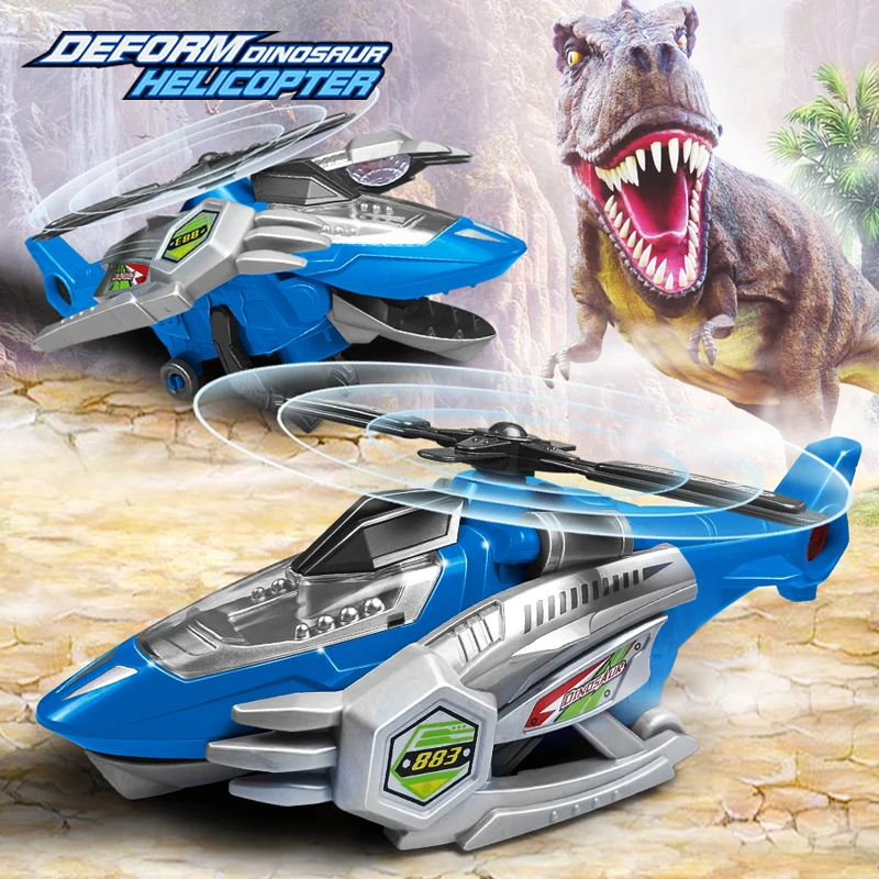 Deform Dinosaur Toys Car Dino Vehicle Magic Car Toys Sound Electric Auto-deformed Dino Racer Kid Car For Boys Gifts