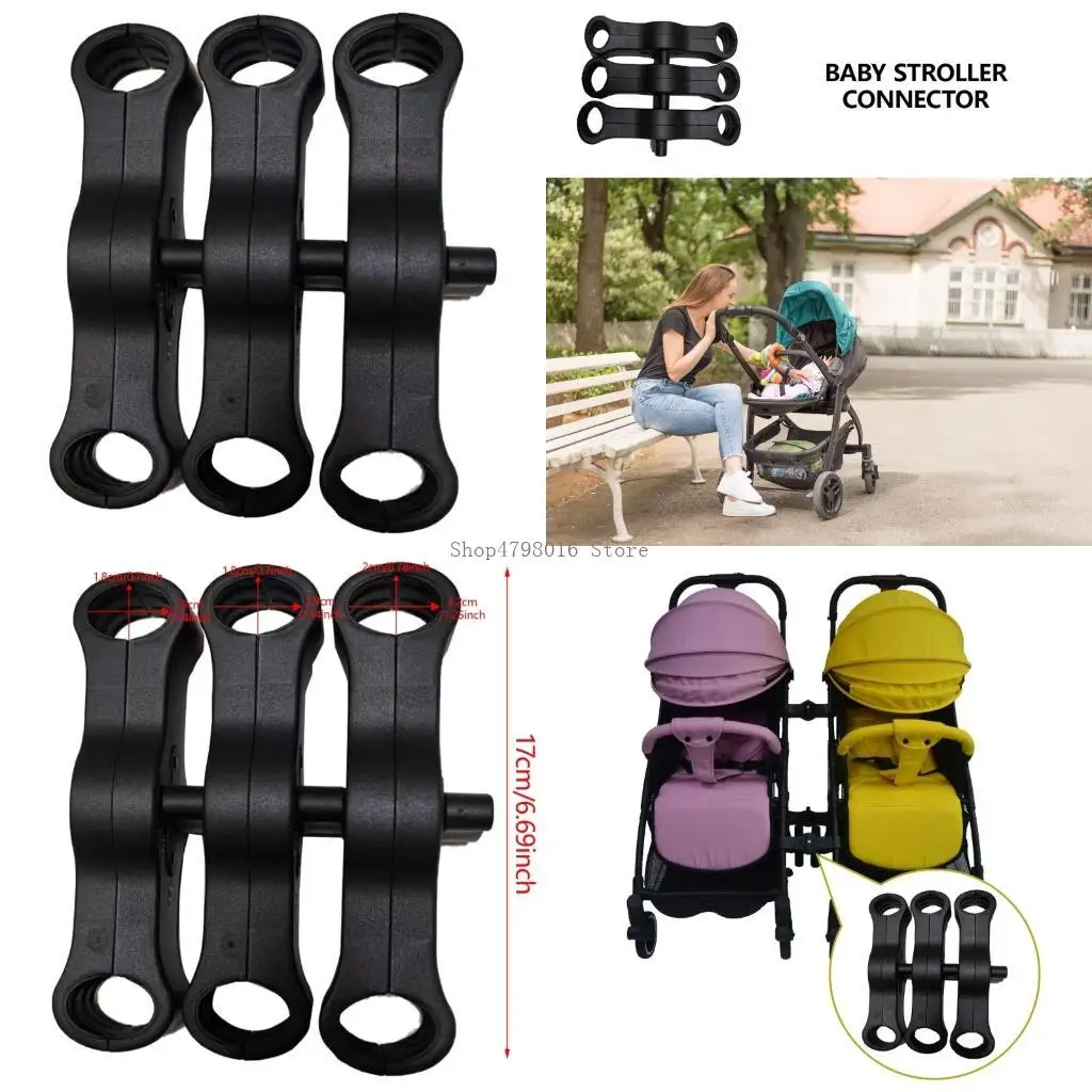 

1 Set Twin Strollers Attachment Adapter Quick Setup Pram Connectors for Basinng