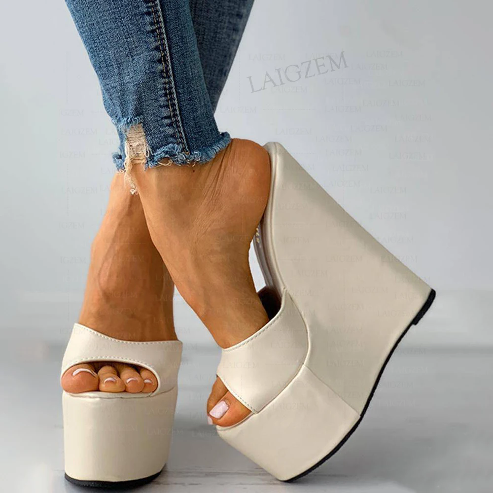 ZHIMA Women Sandals Platform Wedges 17CM High Heels Pumps Party Female Height Increase Ladies Shoes Woman Big Size 38 44 47 48