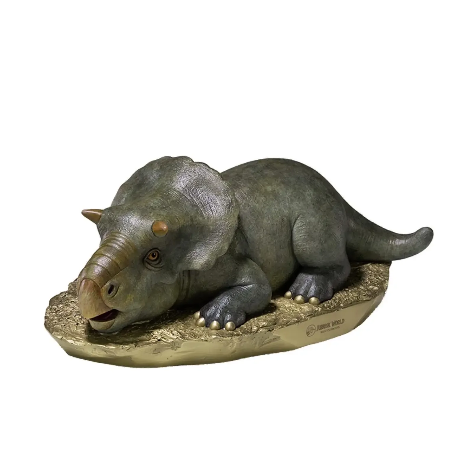 TONGSHIFU 1/5 Nasutoceratops titusi Baby Model Brass Dinosaur Animal Statue Photography Realistic Props GK Decoration Gift