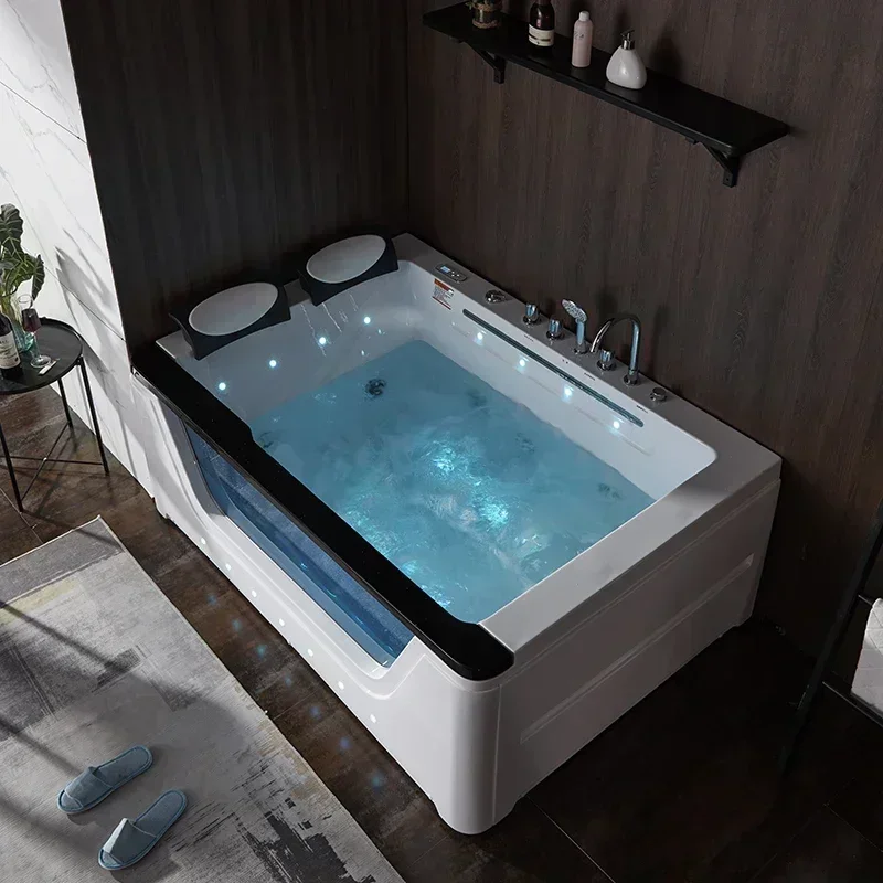 Acrylic Massage Surfing Bathtub Bathroom Home Hotel Project Glass Constant Temperature Suitable for Single and 2 Persons