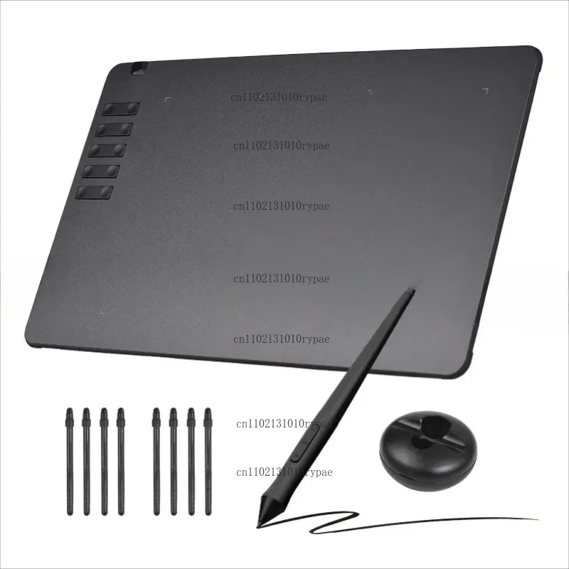 T1161 Graphics Drawing Tablet Ultra-thin Stylus 8 Pen Nibs Art Creation Sketch 8192 Levels Pressure Battery-free Custom