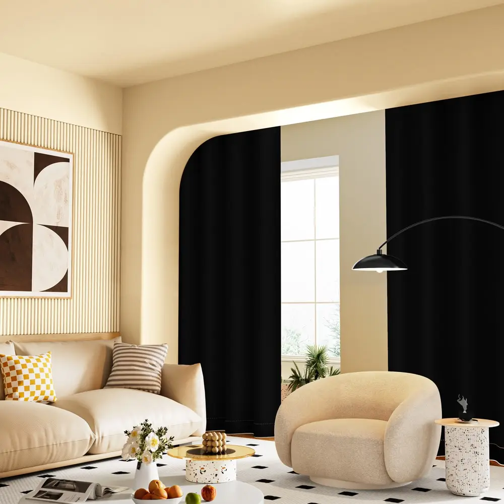 1 Piece, Stylish and Simple High-Blackout Floor-To-Ceiling Partition Curtain, Eyelet Top, High-Quality Polyester Material, Thick and Soft, Privacy Protection, Washable, Suitable for All Seasons, Home Space Divider Decoration, Suitable for Bedroom, Living Room, Office, Closet Partition, Terrace, Outdoor Patio