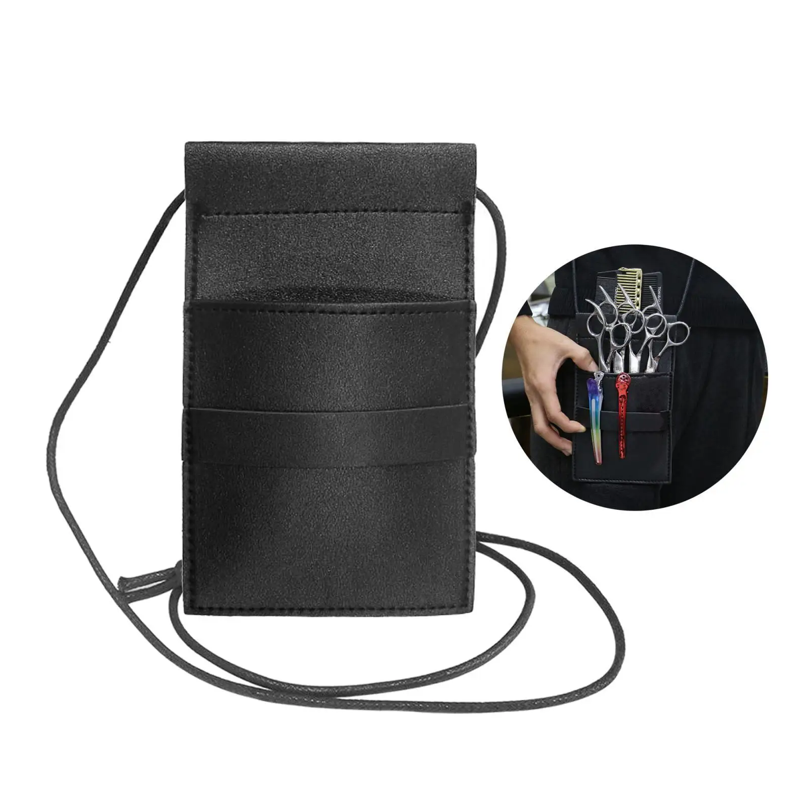 

Artificial Leather Hair Barber Shear Scissors Holder Waist Bag Pouch Makeup Tool