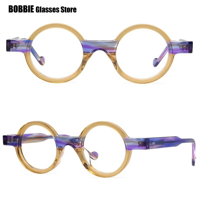 Brand Designer Retro Round Glasses Frames Men Eyeglasses Women Man Eyewear Acetate Myopia Reading Optical Spectacle Oculos 2023