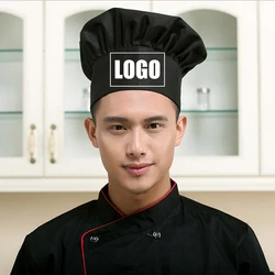 Custom Embroidery Print Company Logo Cotton Kitchen Cleaning Tools Adjustable Western Restaurant Chef Hat For Man And Woman