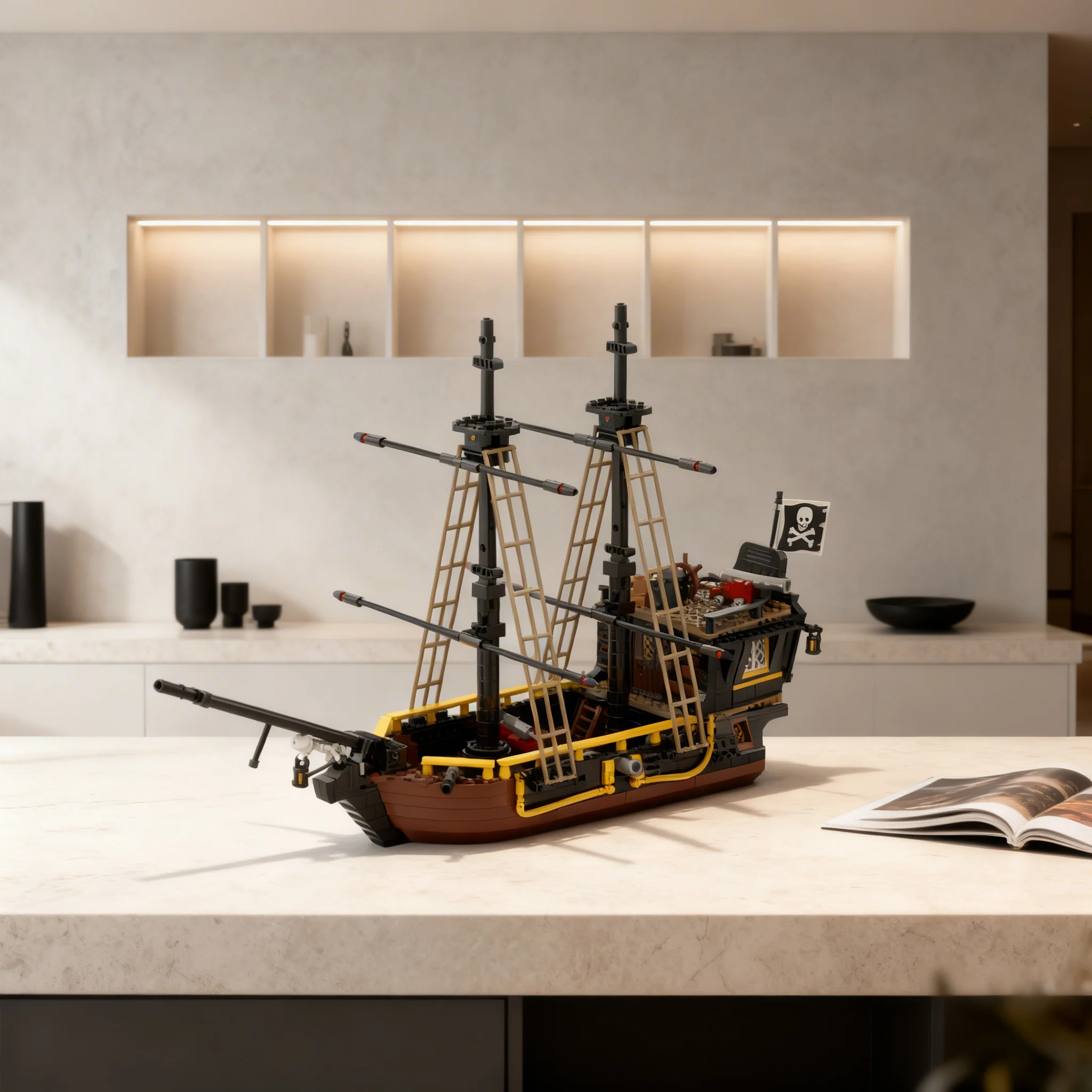 847pcs MOC - Brickbeard's Bounty Pirates Model Building Blocks Construction Creative Craft Collection Assemble Brick Birthday