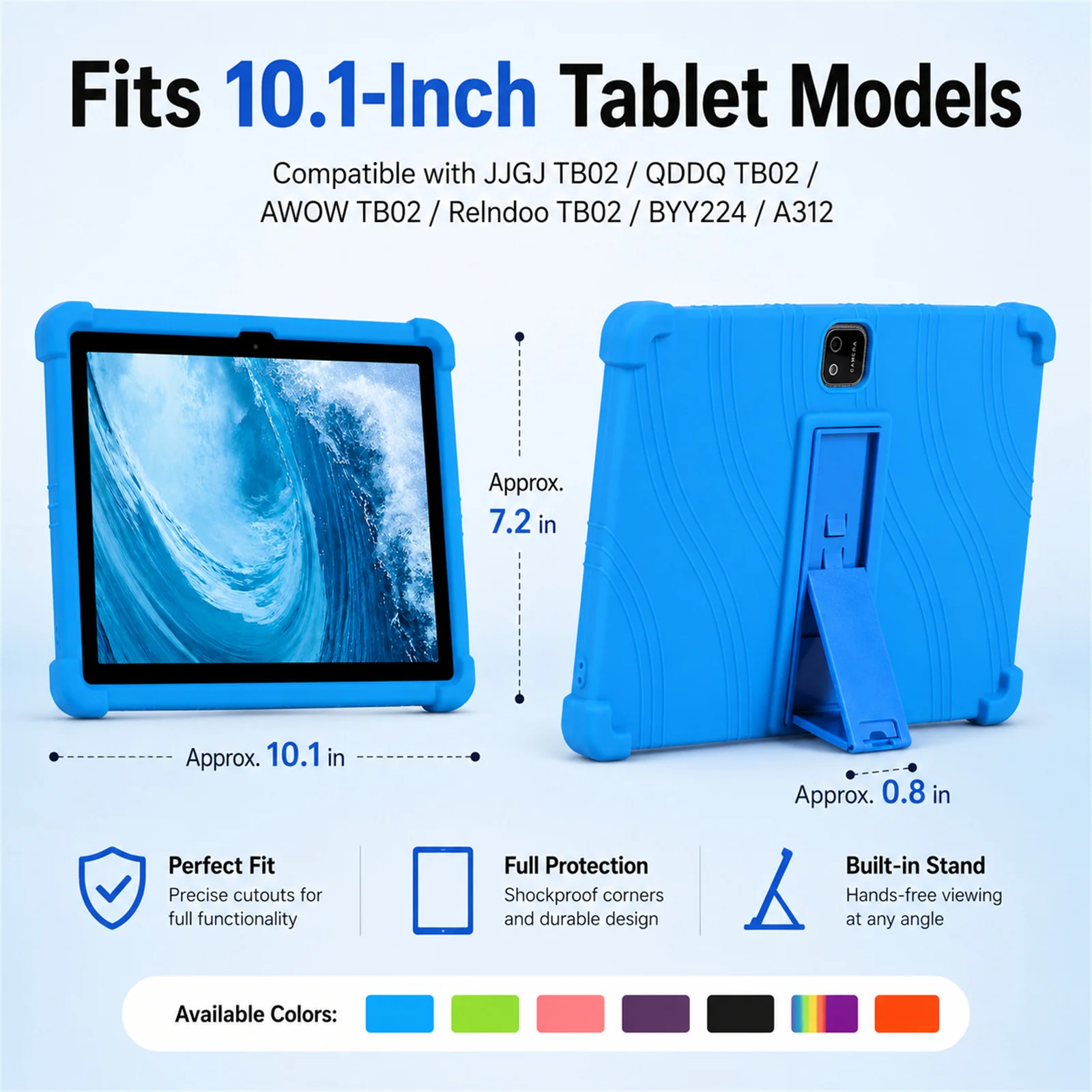 Tablet Case For 10.1 Inch JJGJ TB02 QDDQ TB02 AWOW TB02 Shockproof Cover Soft Silicone  With Built In Kickstand Protector Funda