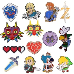 Link Enamel Pins Anime Games Lapel Pin Brooches for Backpack Collection Manga Badges Jewelry Accessories