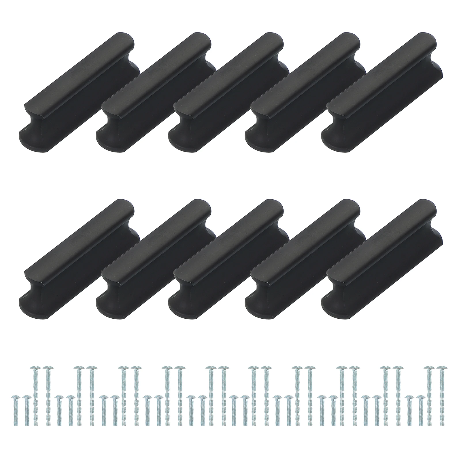 10Pc Kitchen Cabinet Hardware Handle Aluminum Alloy Anodized surface 32/64/96/128/160/192/224mm Hole Center Black/Champagne/Gray
