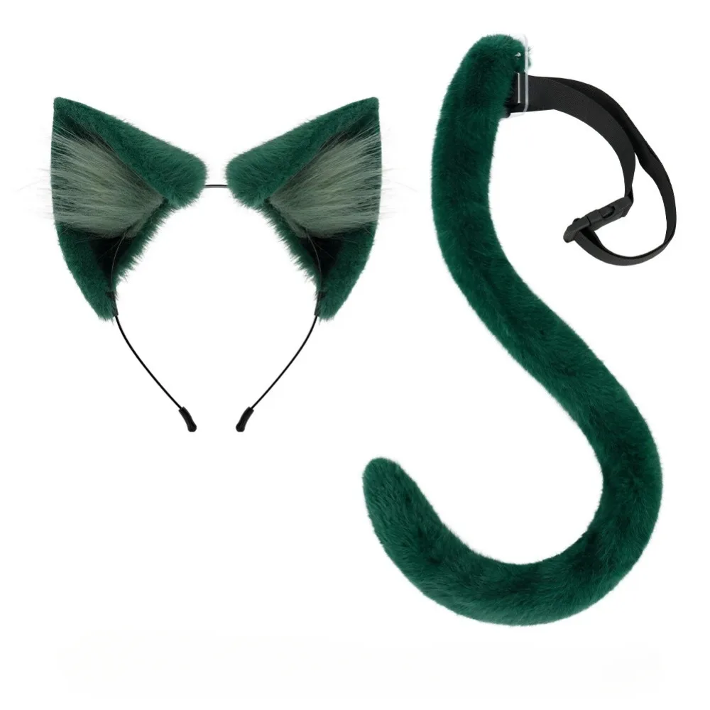 Anime Apothecary Diaries Maomao Cosplay headband Costume Furry Cute Animal Green Ear tail  Hair Hoop Cat Ear animal ear