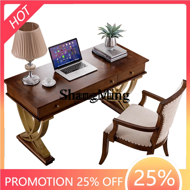 

FG good-looking wood study desk light luxury simple modern home writing desk long