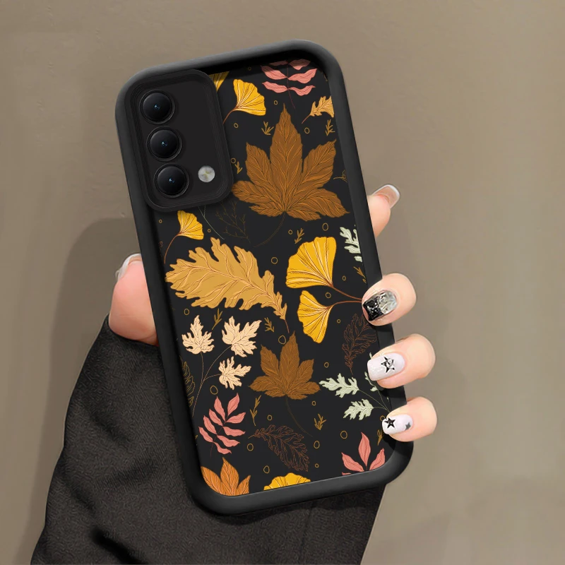 حافظة هاتف من السيليكون غير اللامع لهاتف انفينيكس تكنو سبارك 20C 10 Pro 6 Go 2024 2023 2022 Pova 7 Camon 40 Pro 30 20 غطاء أوراق الزهور