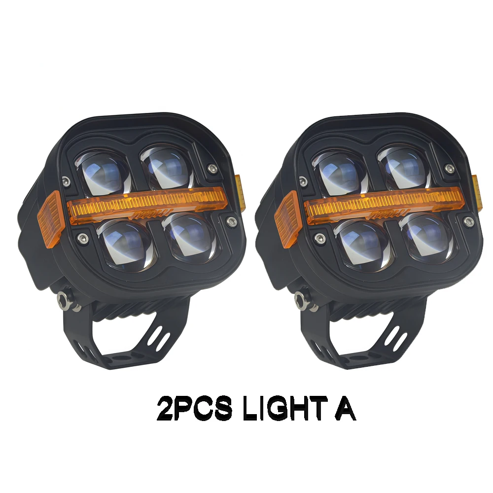4 "LED Werklamp Spotlight mistlamp Rijden Lamp Dual Kleur DRL Voor BMW R1200GS R1250GS F800 F850 F900 motorfiets SUV ATV UTV