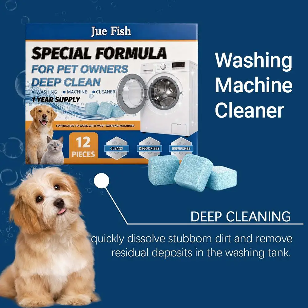 Washing Machine Cleaner for Pet Owners Enzymatic Deep Clean Descaler for Cat & Dog Hair, Urine, Odor, Residue W0M4