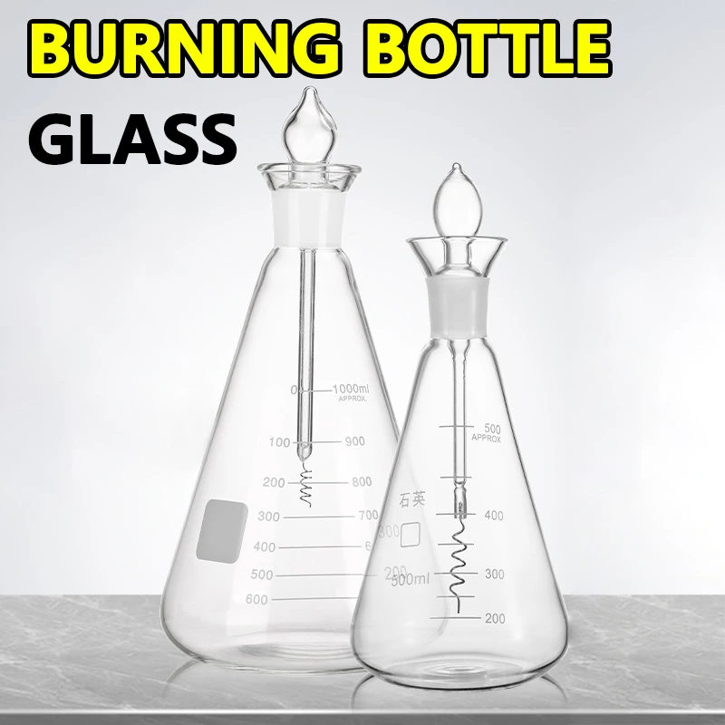 Oxygen Molotov cocktail Glass Explosion Bottle 100/250/500/1000ml Platinum Wire Iodine Conical Bottle Combustion Method Device