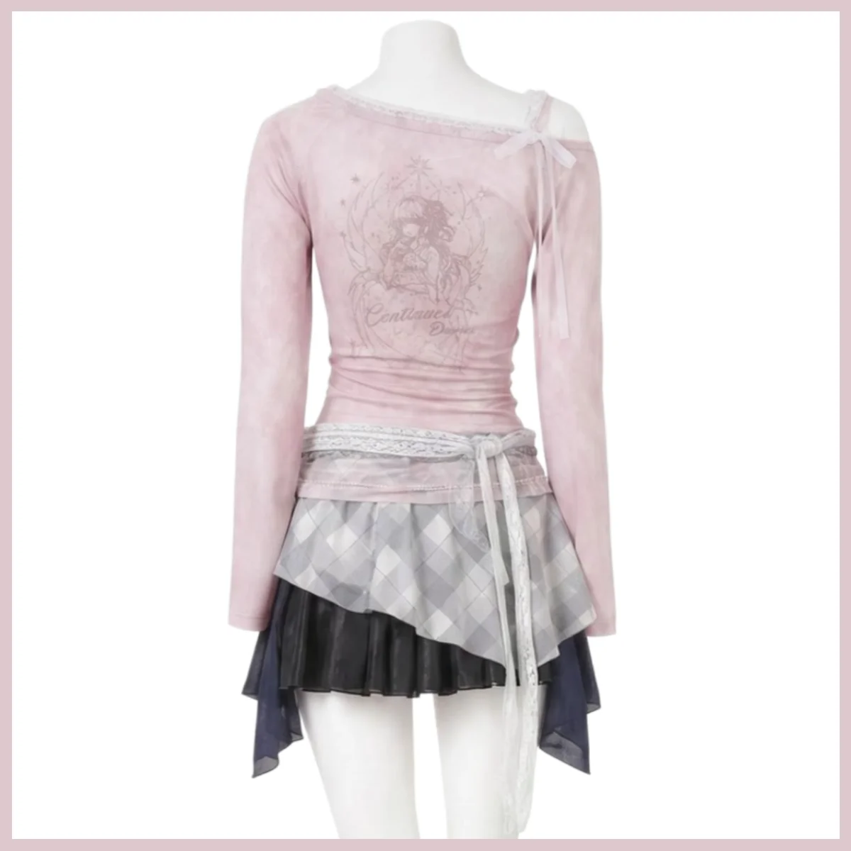 Game Wuthering Waves Denia Cosplay Costume Daily Pink Sloping Shoulders Long Sleeves Skirt Wig Woman Sexy Cute Carnival Suit view 5