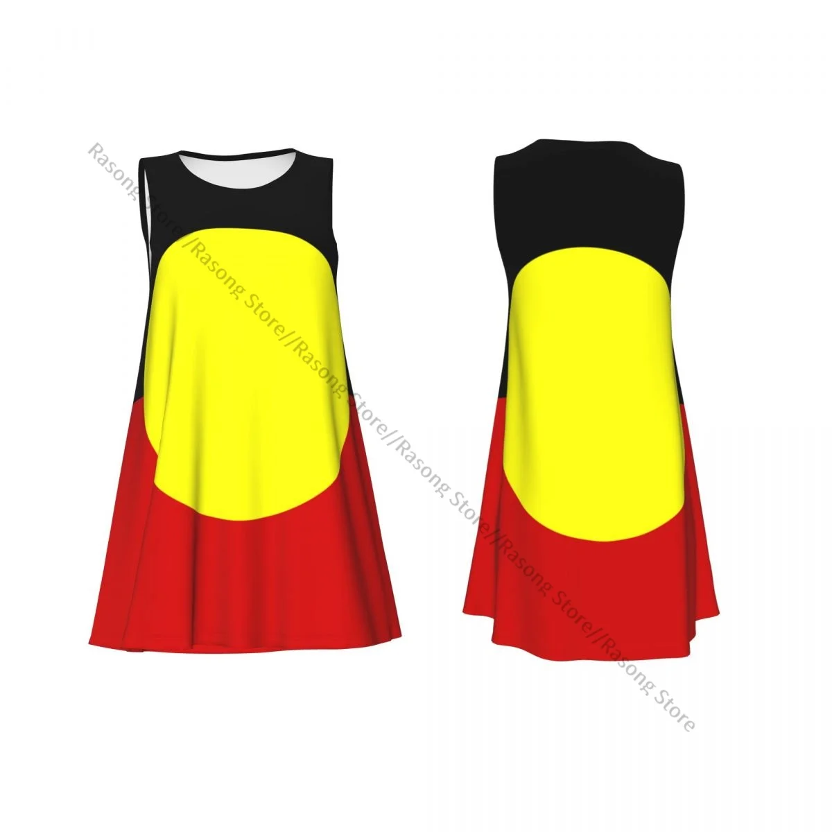 Women's Dress Summer Casual T Shirt Dresses Beach Cover up Australian Aboriginal Flag Tank Dress