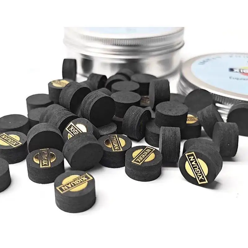 

Billiard Accessory Premium Quality XiGuan 14mm Multi Layer Leather Stick Tip 50 PCS/box Billiard Pool Cue Stick Tip