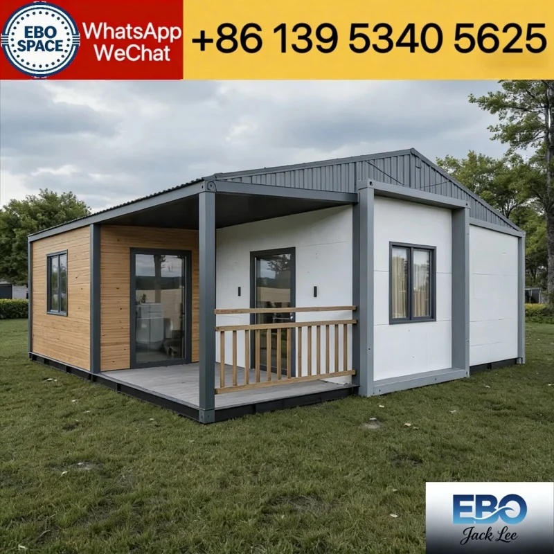 China Made Foldable House 20ft 30ft 40ft Prefab Modular Vacation Villa 2-3 Bedroom Expandable Container