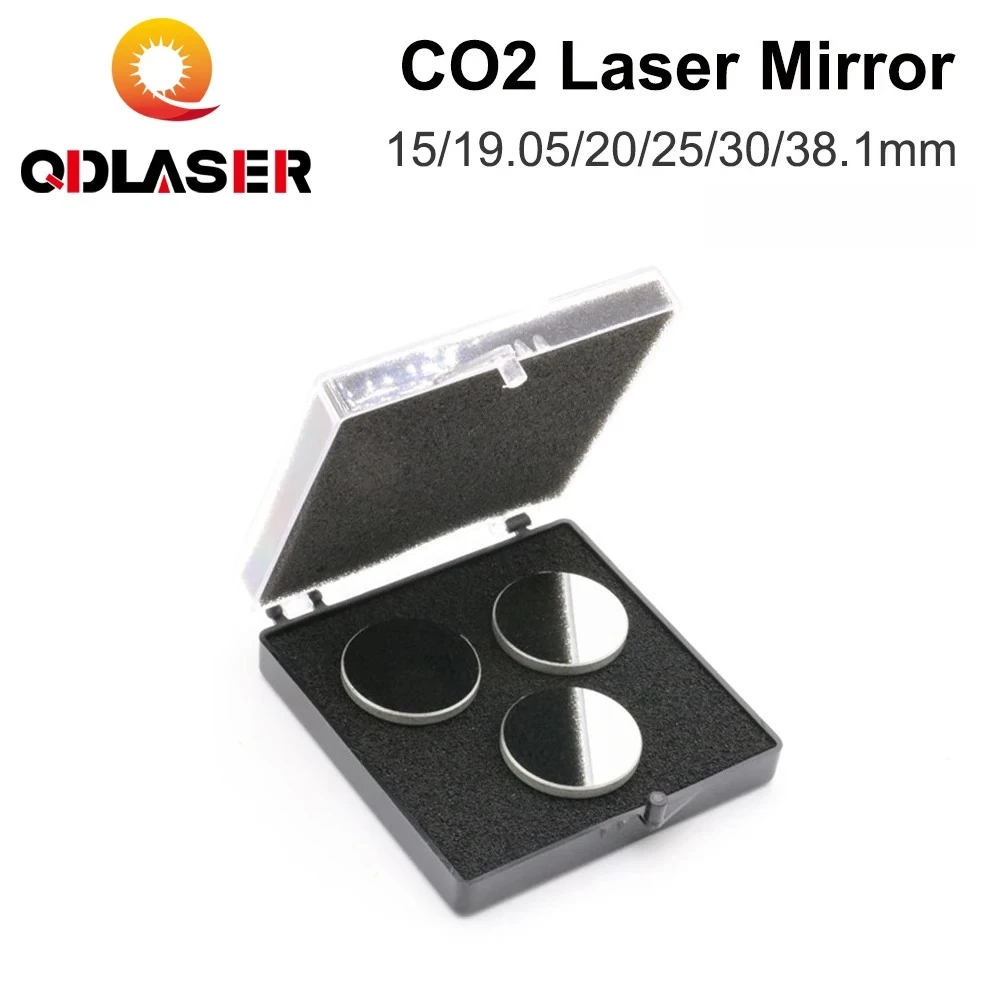 QDLASER CO2-лазерное зеркало, 3 шт., зеркало диаметром 15, 19,05 20, 25, 30, 38,1 мм, толщина 3 мм для гравировального станка с лазерной резьбой CO2