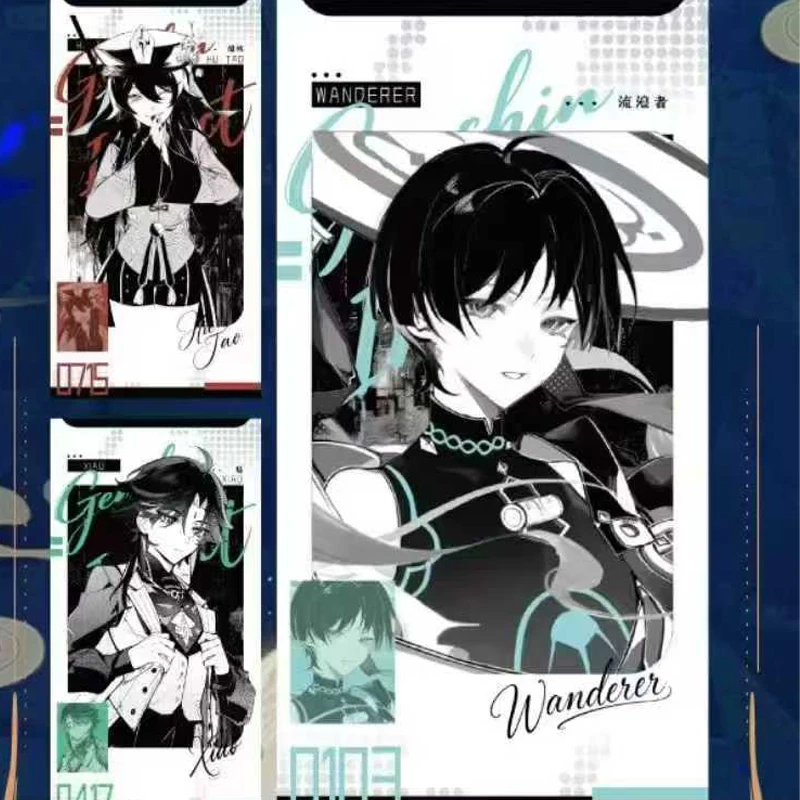 オリジナル Xinggui Genshin Impact 63x120mm コレクターズカード ブリック 雷電将軍 刻晴 コレクターズディスプレイギフト