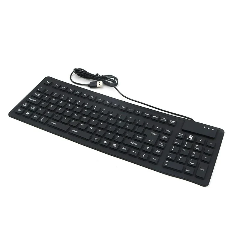 ONTEN 105C USB Wired Silicone Keyboard,85 Keys Foldable Rollable Soft Silent Portable Keyboard For Laptop Desktop PC