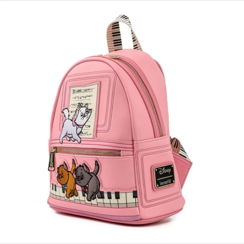 New Arrival Disney Loungefly Mary Cat Aristocats Piano Kitties Womens Double Strap Shoulder Bag Purse Pu Leather Girl'S Backpack