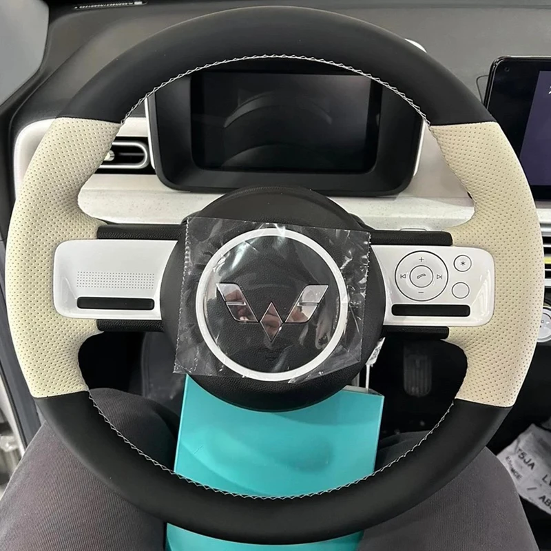 

DIY Hand Stitched Steering Wheel Cover Wuling Hongguang MINI EV Air EV Bingo Bingo PLUS 2022-2024 Car Interior Accessories