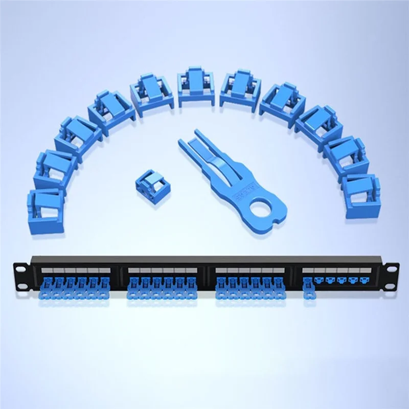 RJ45 พอร์ตล็อคชุด Key Ethernet Port Security Blocker ป้องกันฝุ่นสําหรับ Router & พอร์ตคอมพิวเตอร์ C