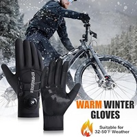 Men' Winter Waterproof Cycling Gloves Thermal Full Finger Touch Screen Fleece Gloves Non-slip Warm Windproof Motorcycle Mittens