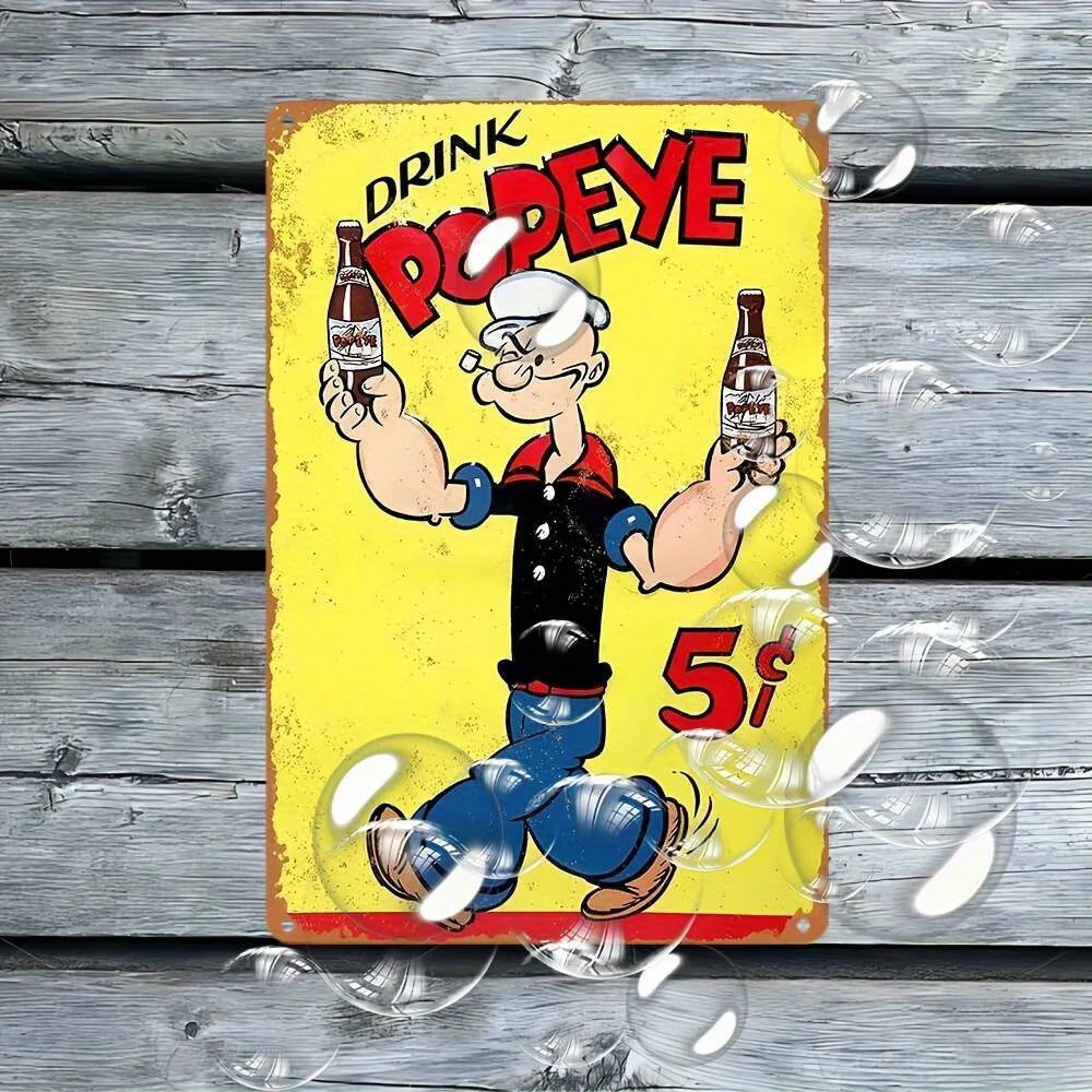 Vintage Metal Tin Sign - Retro Art Deco Wall Decor , Durable Iron with Pre-Drilled Holes & Safety Corners, Vibrant Color