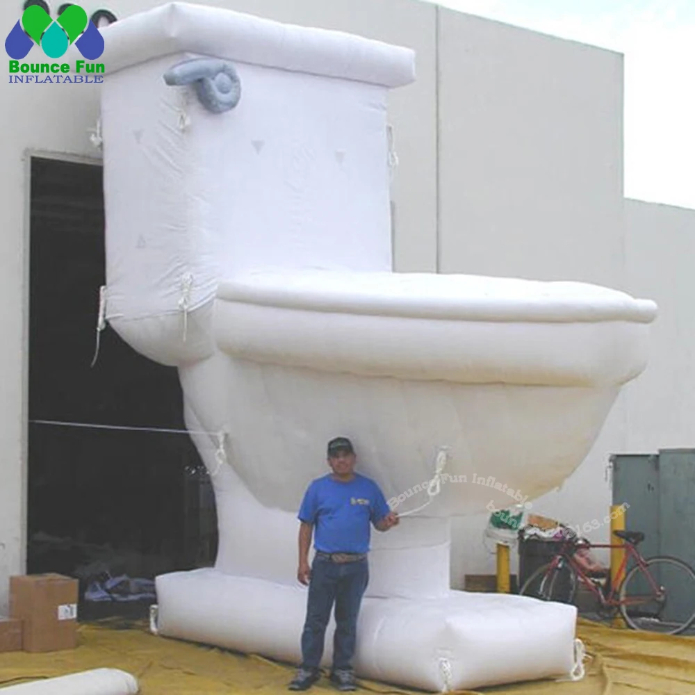 Giant Inflatable Closestool Portable Inflatable Toilet With Logo Printed Blow Up Closestool For Outdoor Advertising