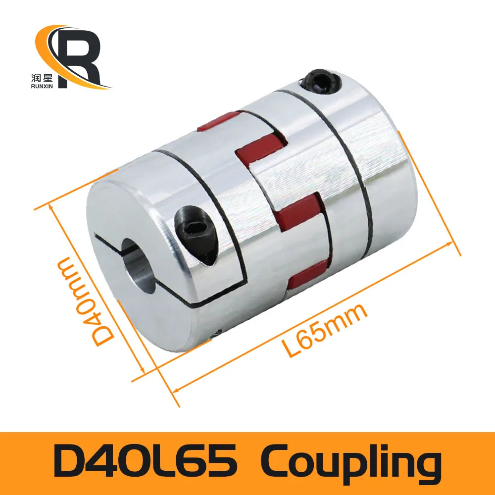 1PC Three Jaws D40L65 Coupler Aluminium Plum Flexible Shaft Coupling Motor Connector CNC Flexible Couplings