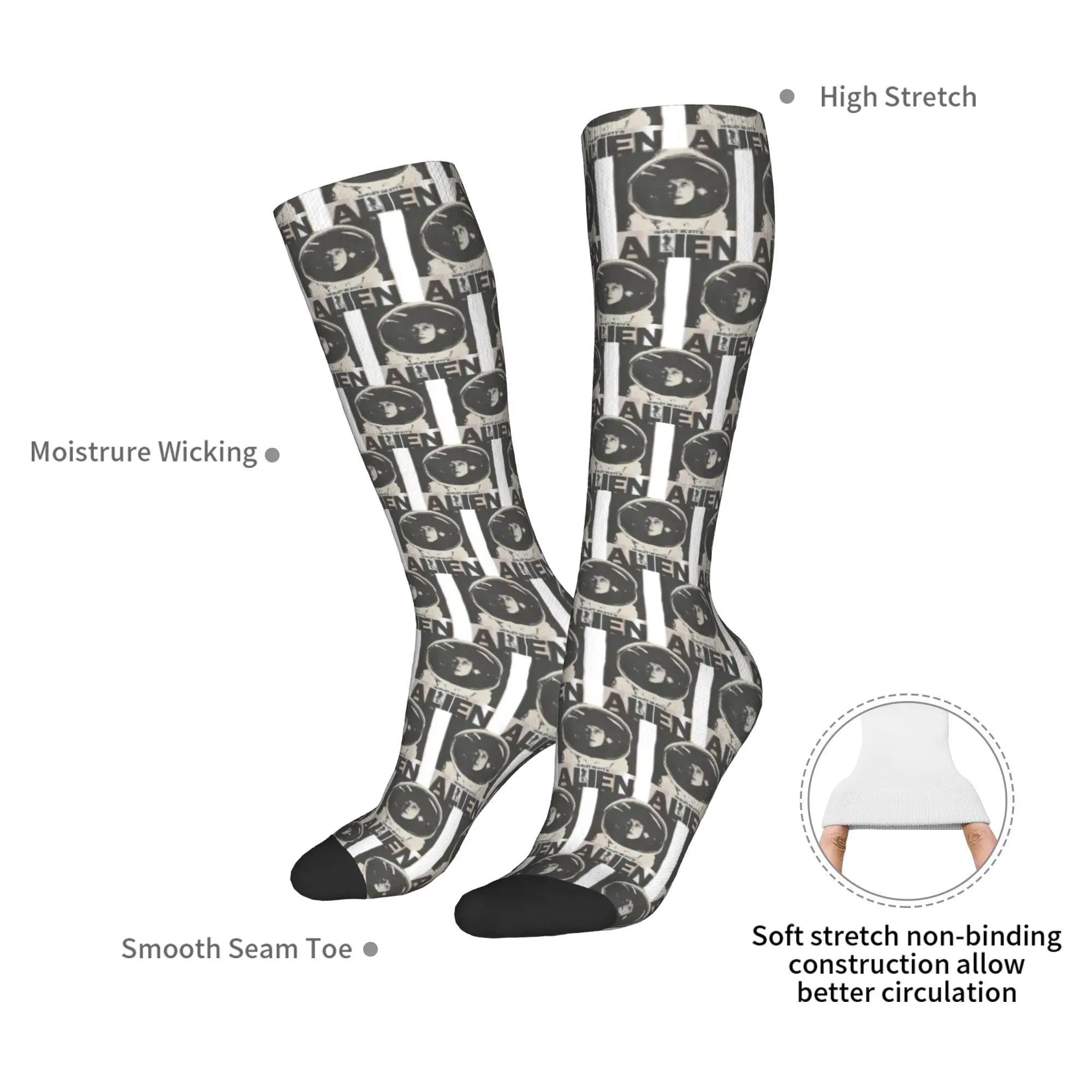 Medias de tripulación para todas las estaciones Alien 1979 calcetines Harajuku Crazy Hip Hop calcetines largos accesorios para hombres mujeres regalos de navidad