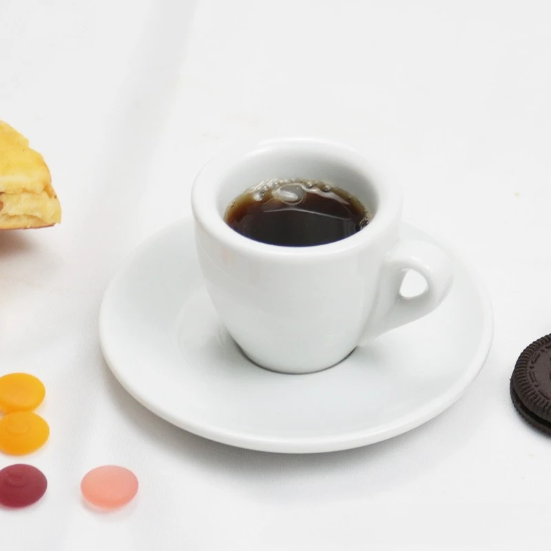 Tasses et soucoupes à expresso en céramique de 50ML, avec conception épaisse, pour mur de tasse unique, isolation longue durée, accessoires pour expresso