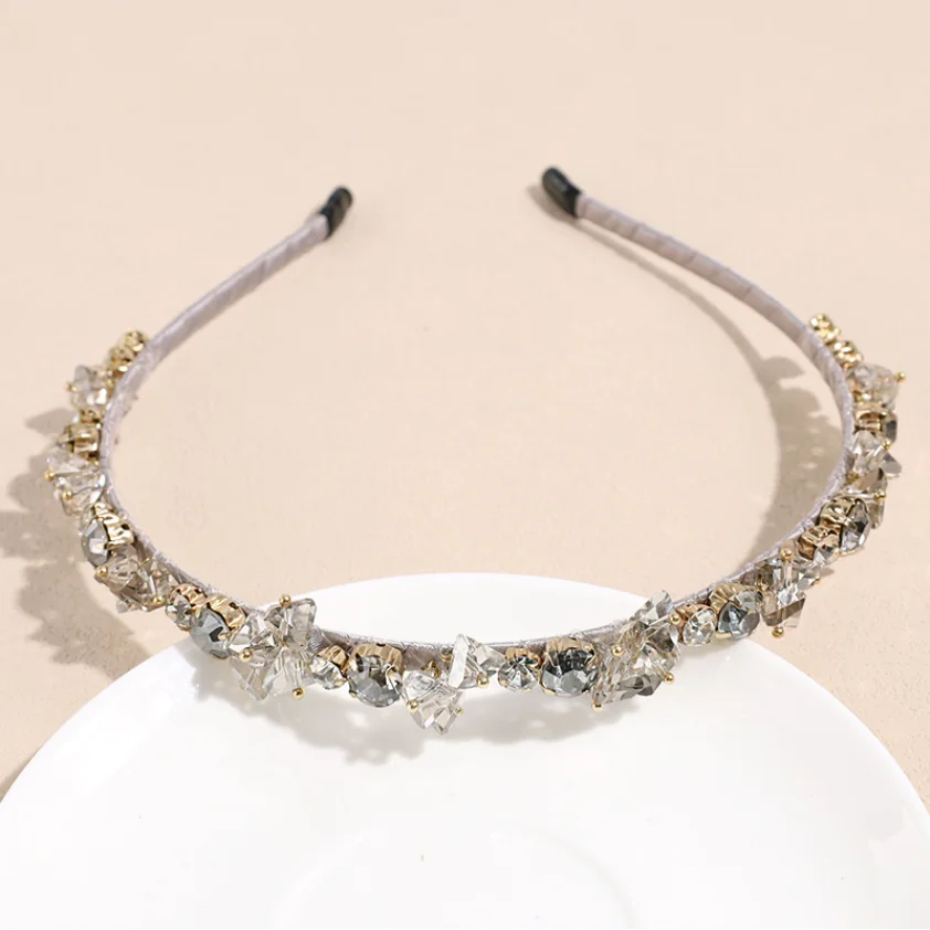 Kristallperlen-Haarreif für Damen, Handgefertigtes Strass-Haarband, Modisches Haarband, Funkelnder Haarreif, Haaraccessoires für den Alltag und Partys – Detail 18