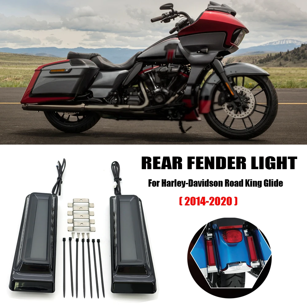 

NEW Motorcycle Daytime Running Lighting Rear Fender LED Brake Tail Light For Harley Davidson Road King Glide 2014-2020 2019 2018