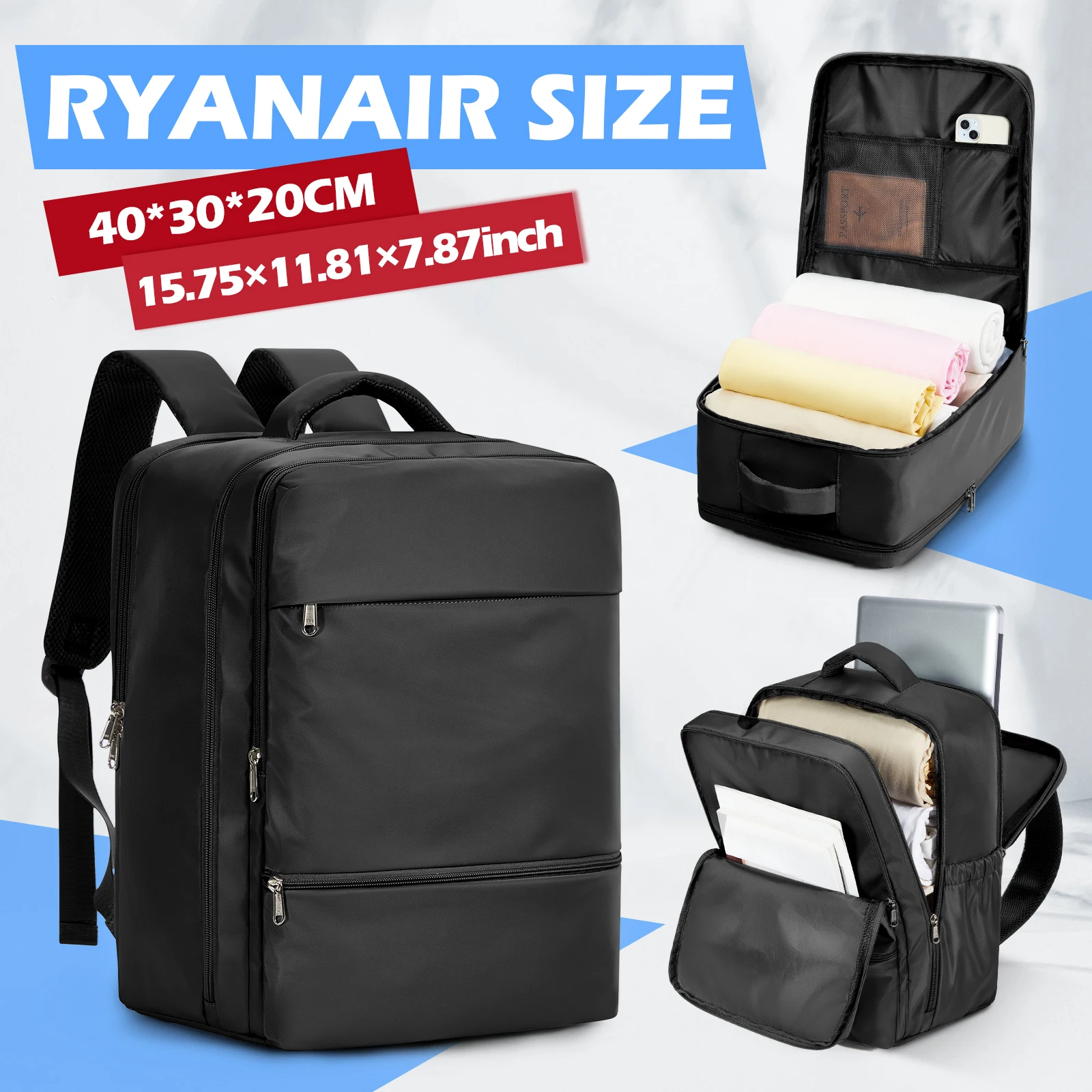 

Рюкзак для путешествий Ryanair, 40x30x20 см, для женщин и мужчин, ручная кладь для ноутбука 14'', водонепроницаемая дорожная сумка для работы и учебы