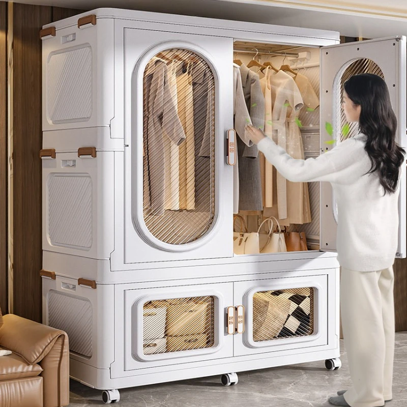 

Simple bedroom Wardrobe household multi-layer modern folding clothes closet reinforced thickened kleiderschrank home furniture