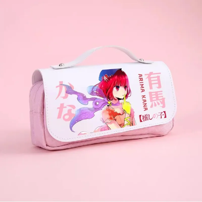 Oshi No Ko Hoshino Ai estuche de lápices de dibujos animados, figura de Anime Hoshino Akua Ruby, caja de lápices de Pu de gran capacidad, bolsa de papelería para estudiantes