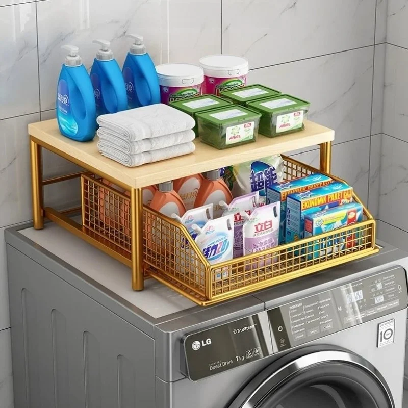 洗濯機用多機能収納オーガナイザーラック、洗濯洗剤棚、バルコニー、バスルーム用万能ユーティリティラック
