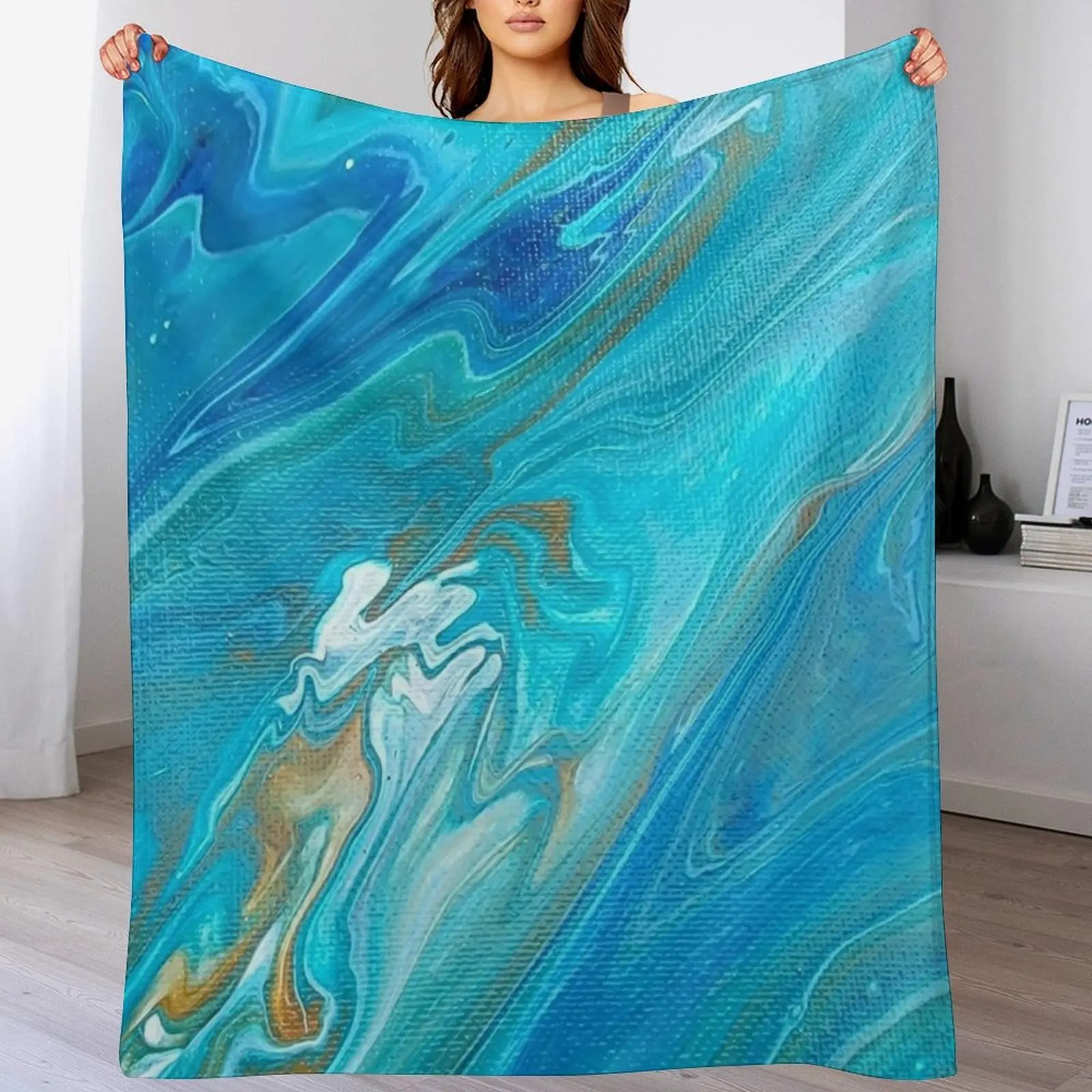 

Saturn Seas Throw Blanket Stain Resistant Cozy Warm Blanket