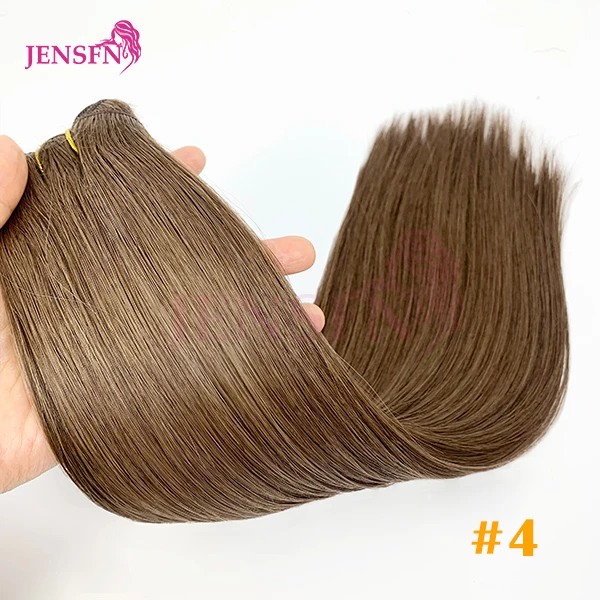 Jensfn Steil 100% Echt Menselijk Haar Inslag Bundels Extensions 50 G/stks 16 "-24" Remy Natuurlijk Haar Naaien In Weaves Bruine Blonde Kleur