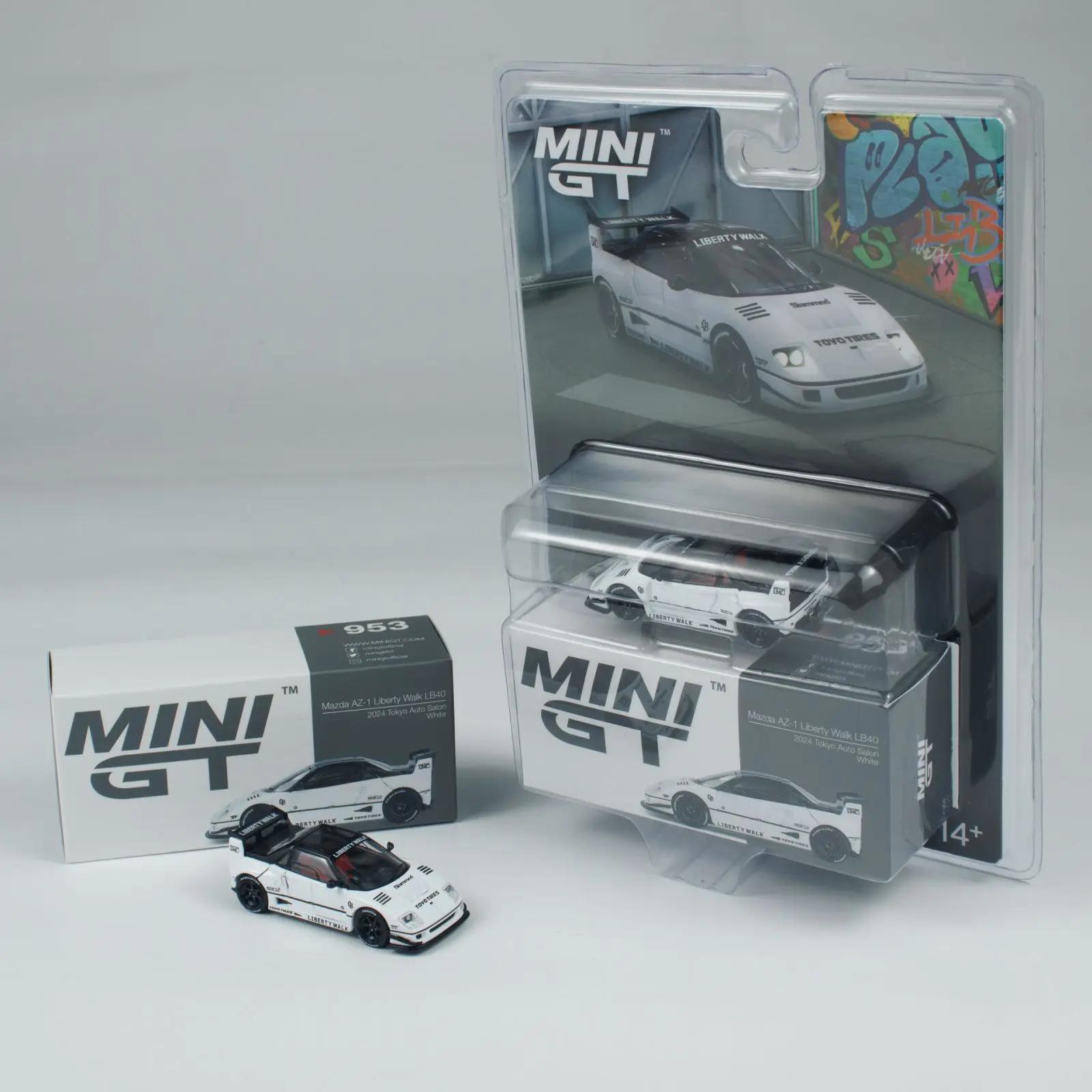 

MINIGT 1:64 Mazda AZ-1 Liberty Walk LB40 White 2024 Tokyo Auto Salon MGT00953-CH Автомобильные игрушки из сплава, литая под давлением металлическая модель для детей